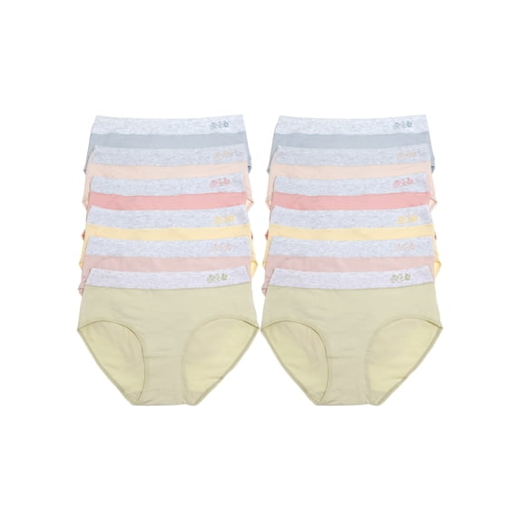 Angelina Women's Cotton Mid-Rise Brief Panties with Hip Detail (12-Pack)