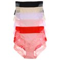 thumbnail image 1 of Angelina Women's Cotton Mid-Rise Brief Panties with Lace Accent (6-Pack), 1 of 6