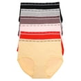 thumbnail image 1 of Angelina Women's Cotton Mid-Rise Brief Panties with Mesh Waistband (6-Pack), 1 of 7