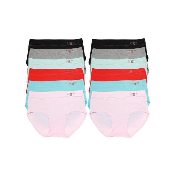 Angelina Women's Cotton Mid-Rise Briefs with Front Stitching and Hip Detail (12-Pack)