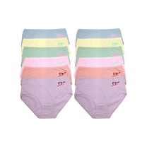 Angelina Women's Cotton Mid Rise Panties with Ribbed Design (12-Pack)