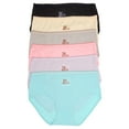 thumbnail image 1 of Angelina Women's Cotton Ribbed Hiphugger Panties with 3D Detail (6-Pack), 1 of 3