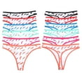 thumbnail image 1 of Angelina Women's Cotton Thong Panties with Feather Print Design (12-Pack), 1 of 2