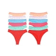 thumbnail image 1 of Angelina Women's Cotton Thongs with Heart Pattern Design (12-Pack), 1 of 4