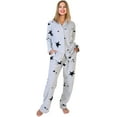 thumbnail image 1 of Angelina Women's Cozy Fleece Pajama Set Grey Star Large, 1 of 1