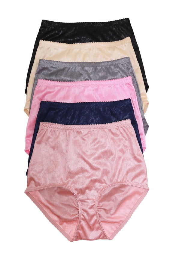 Women's High-Waisted Classic Briefs with Ruched Back (6-Pack)