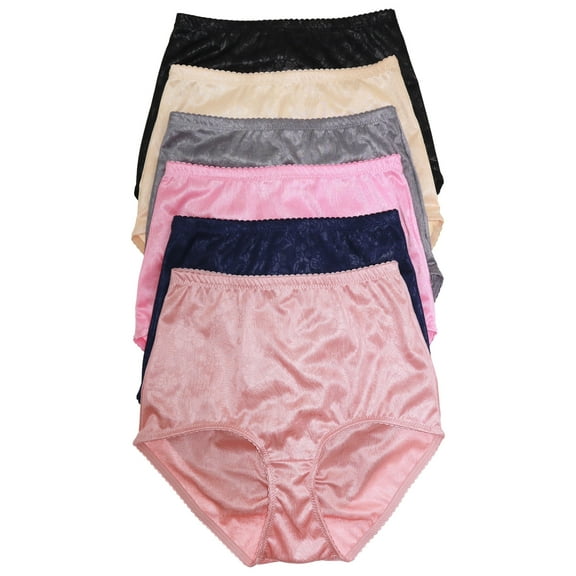 Angelina Women's High-Waisted Classic Briefs with Ruched Back (6-Pack)