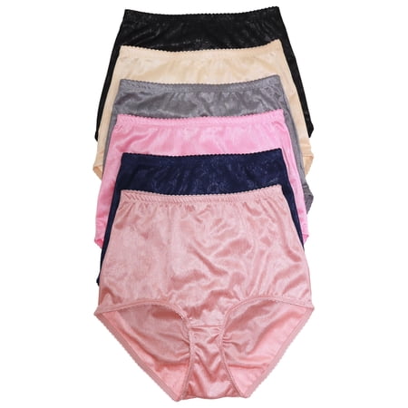 Angelina Women's High-Waisted Classic Briefs with Ruched Back (6-Pack)