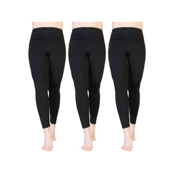 Angelina Women's High Waisted Thermal Fleece Lined Leggings (3-Pack)