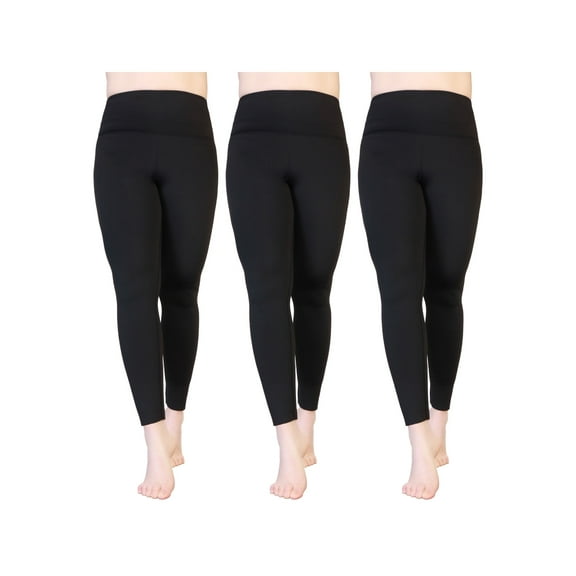 Angelina Women's High Waisted Thermal Fleece Lined Leggings (3-Pack)