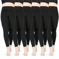 thumbnail image 1 of Angelina Women's High Waisted Thermal Fleece Lined Leggings (6-Pack), 1 of 4