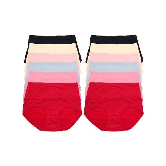 Angelina Women's Microfiber High Waist Light Control Briefs (12-Pack)