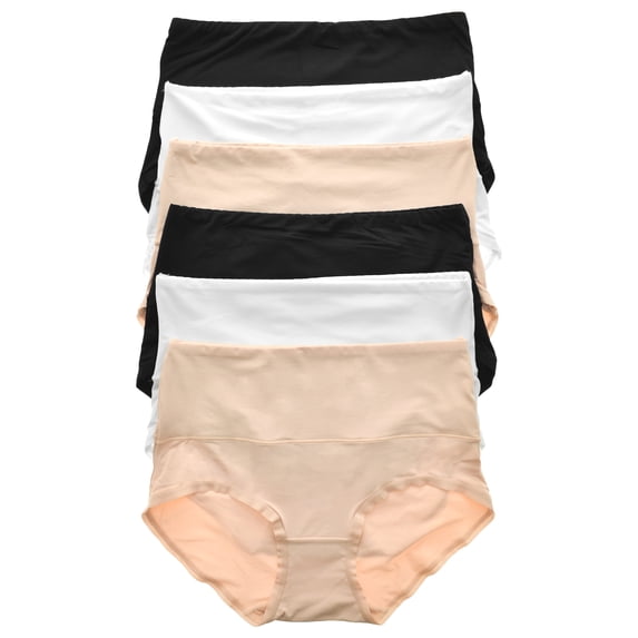 Angelina Women's Microfiber High Waist Light Control Briefs (6-Pack)