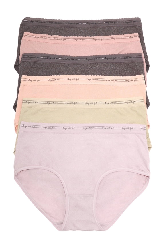 Women's Microfiber Hiphugger Panties with Elastic Waistband (6-Pack)
