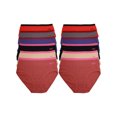 thumbnail image 1 of Angelina Women's Mid-Rise Contrast Ribbed Cotton Panties (12-Pack), 1 of 2