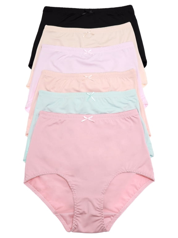 Women's Nylon High Waist Classic Briefs (6-Pack)