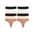 thumbnail image 1 of Angelina Women's Nylon Laser Cut Thong with Scalloped Waistband (12-Pack), 1 of 5