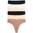 thumbnail image 1 of Angelina Women's Nylon Laser Cut Thong with Scalloped Waistband (6-Pack), 1 of 5