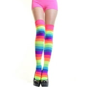Angelina Womens Rainbow Thigh High Socks