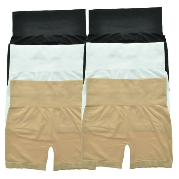 Angelina Women's Seamless Boxer Shorts with Tummy Control Waistband (6-Pack)