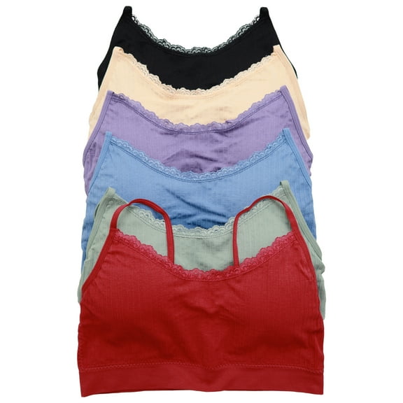 Angelina Seamless Bralette with Adjustable Straps (6-Pack)