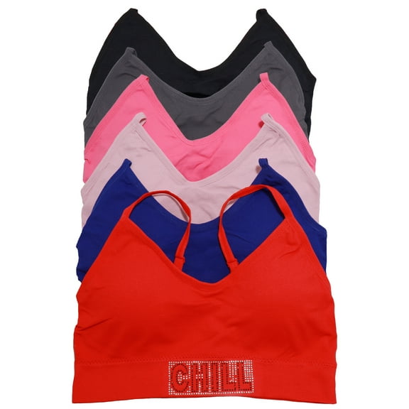 Angelina Seamless Wire-free Spaghetti Strap Bralette (6-Pack)