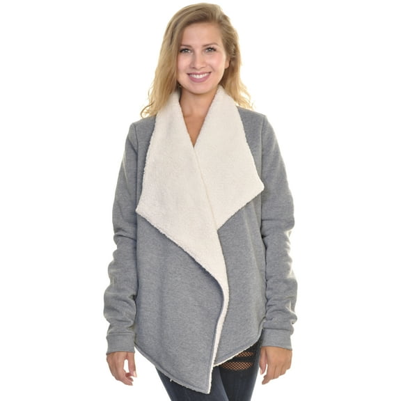 Angelina Women's Sherpa-Lined Cardigan with Side Pockets (1-Pack)