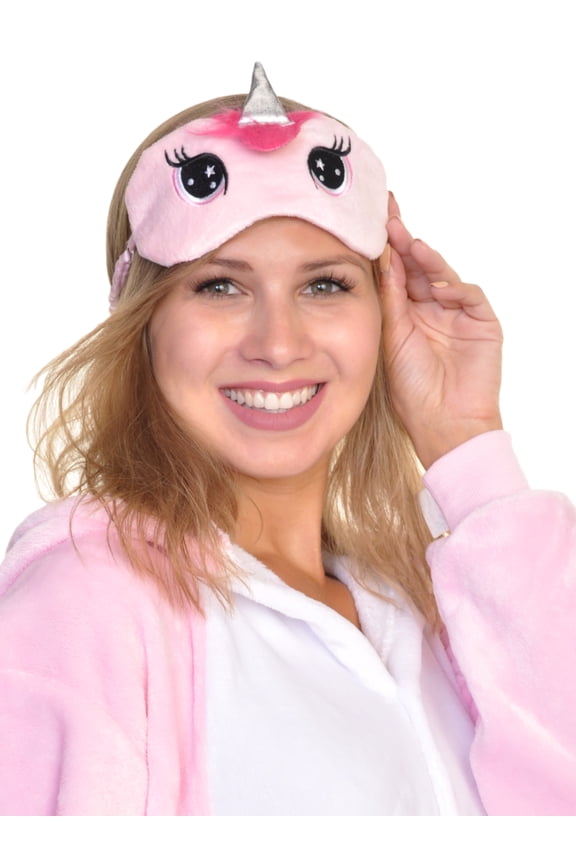 Women's Unicorn Plush Sherpa Slipper and Fuzzy Sleep Mask Set (SOLD SEPARATELY or as a BUNDLE)