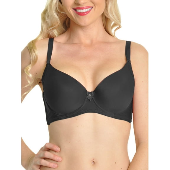 Angelina Women's Wired Padded T-Shirt Bras with Wide Wings (6-Pack)