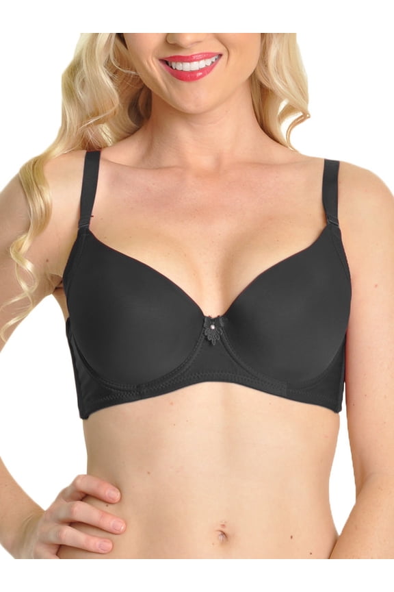 Women's Wired Padded T-Shirt Bras with Wide Wings (6-Pack)