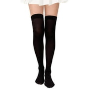 Angelique Womens Full Figure Plus Size Nylon Opaque Thigh High Stockings Tights
