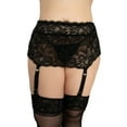 thumbnail image 1 of Angelique Women's Plus Size Floral Lace Nickel Free Adjustable Garter Belt for Stockings, 1 of 7