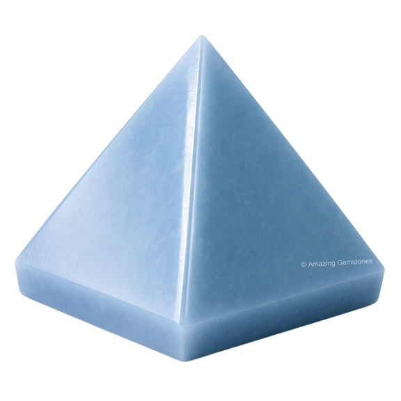 Angelite Pyramid Crystal Healing Stones - 1" Inch
