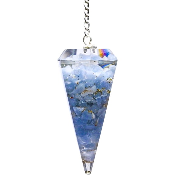 Angelite Orgone Crystal Pendulums for Divination and Dowsing
