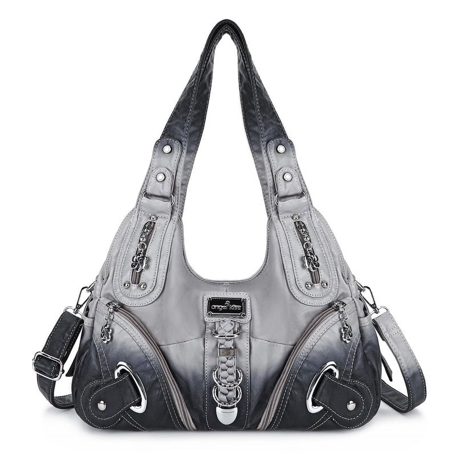 Angelkiss Hobo Portemonnees en Handtassen voor dames, schoudertas, groot, voor dagelijks gebruik, 801 zwart