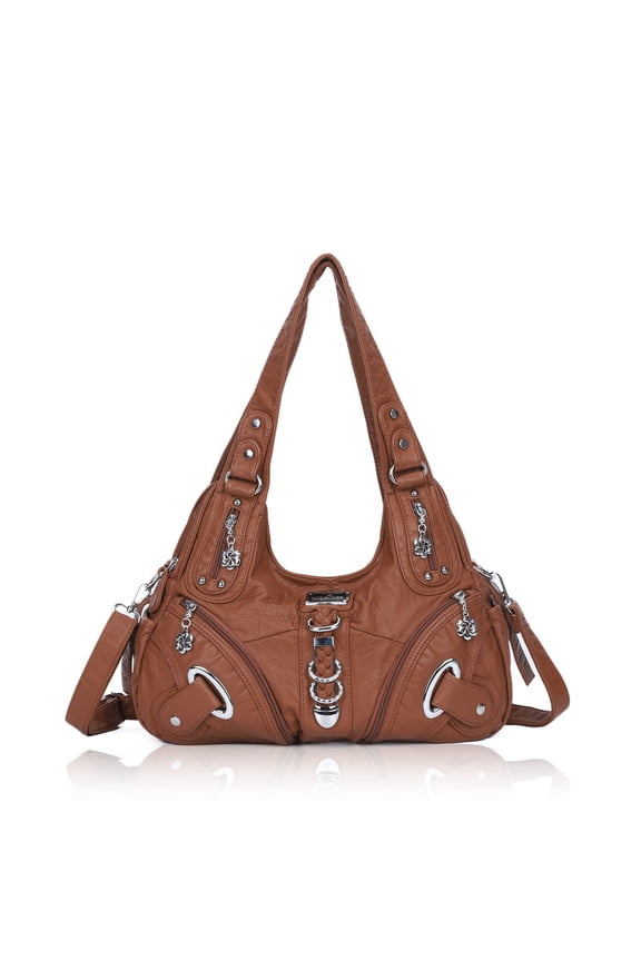 Angelkiss Hobo Shouder Purses for Women Crossbody Bag with Adjustable Long Straps Ultra Soft with Multiple Pockets