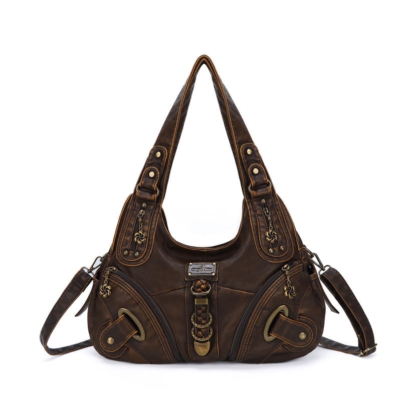 Angelkiss Hobo Shouder Purses for Women Crossbody Bag with Adjustable Long Straps Ultra Soft with Multiple Pockets