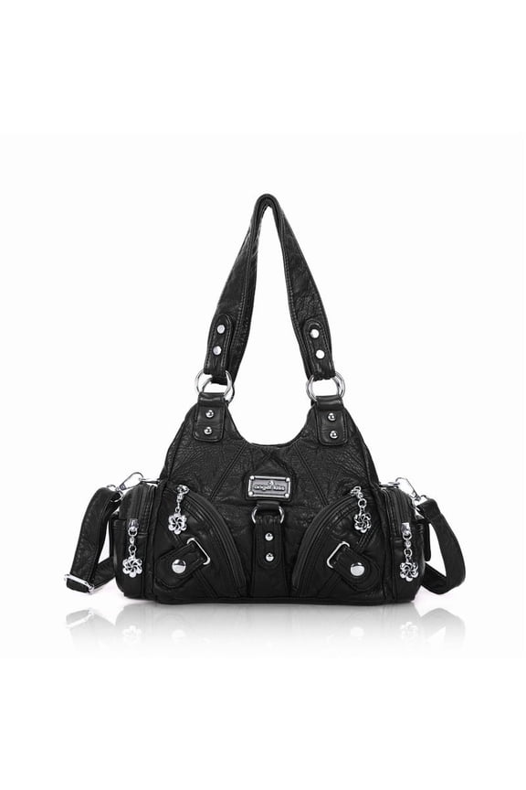 Angelkiss Hobo Shouder Women PU Wallet With Adjustable Shoulder Straps Crossbody Bag Single Shoulder Bag Multiple Pockets