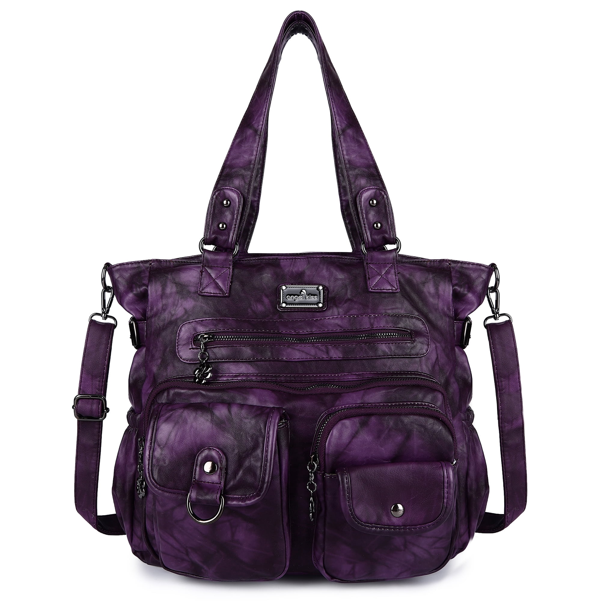 Angelkiss Purses Handbags for Women PU Tote Satchel Bags for Women Pockets Shoulder Bag