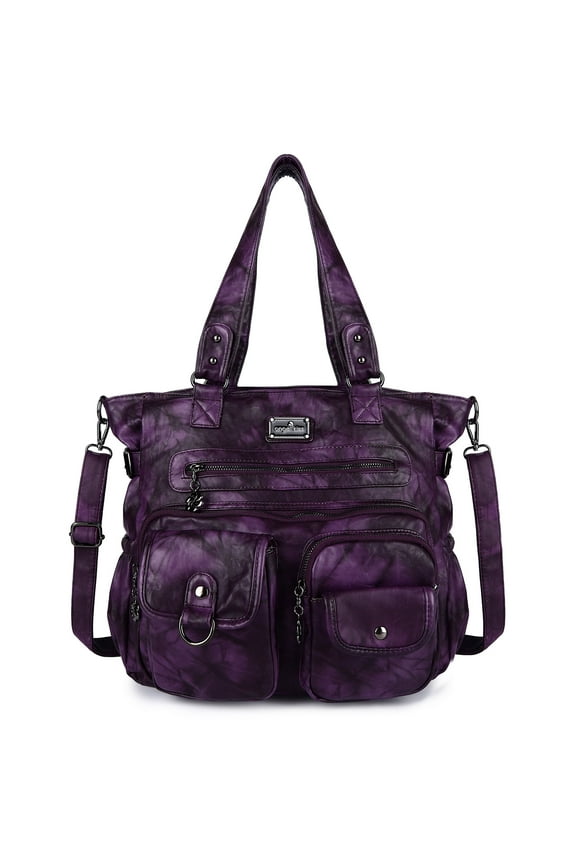 Angelkiss Purses Handbags for Women PU Tote Satchel Bags for Women Pockets Shoulder Bag