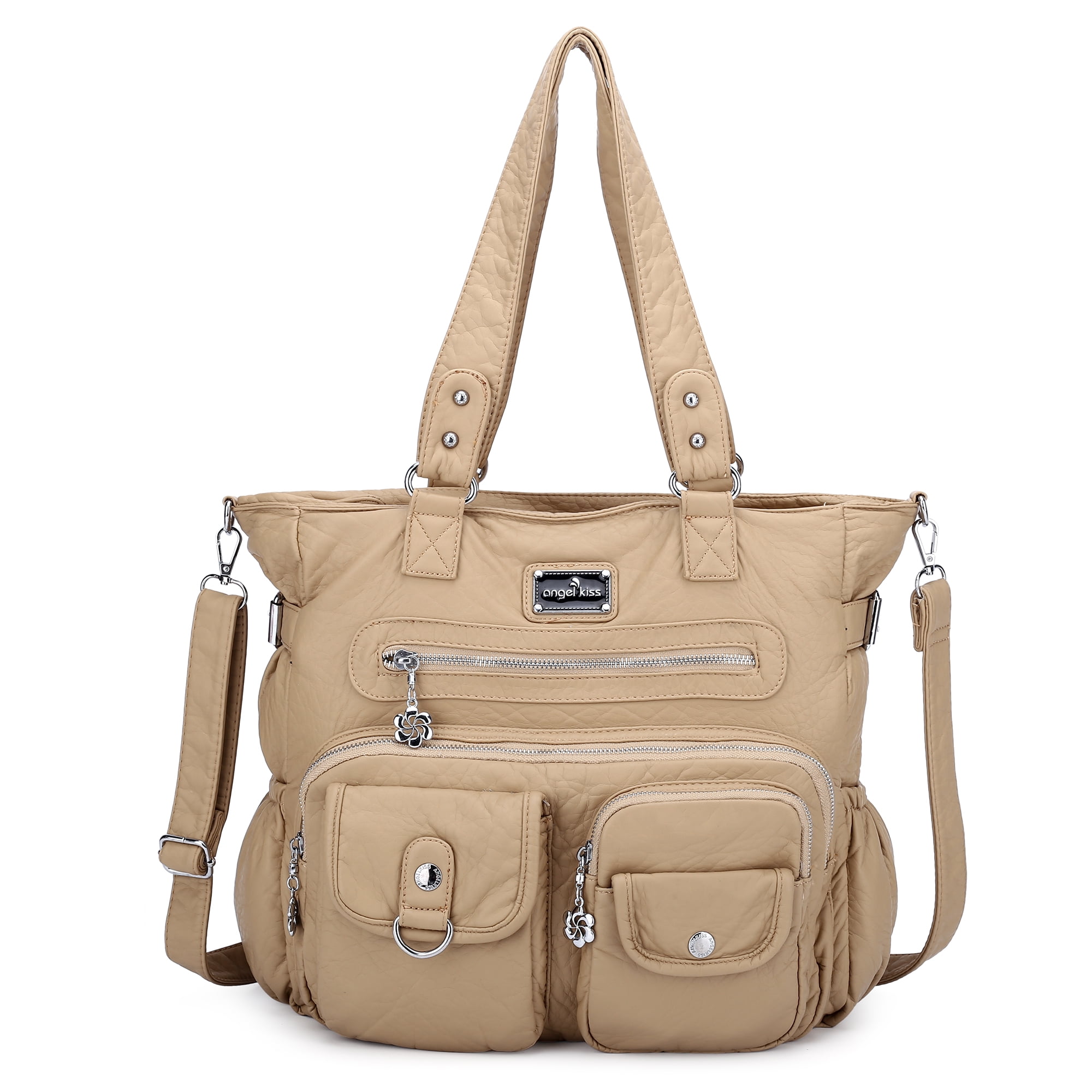 Angelkiss Purses Handbags for Women PU Tote Satchel Bags for Women Pockets Shoulder Bag