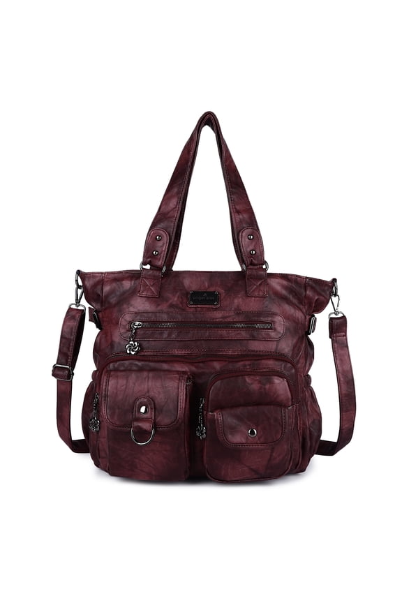 Angelkiss Purses Handbags for Women PU Tote Satchel Bags for Women Pockets Shoulder Bag