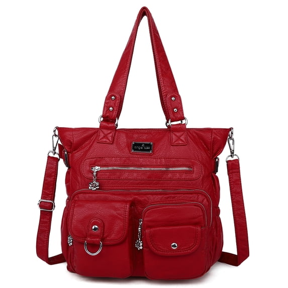 Angelkiss Purses Handbags for Women PU Tote Satchel Bags for Women Pockets Shoulder Bag