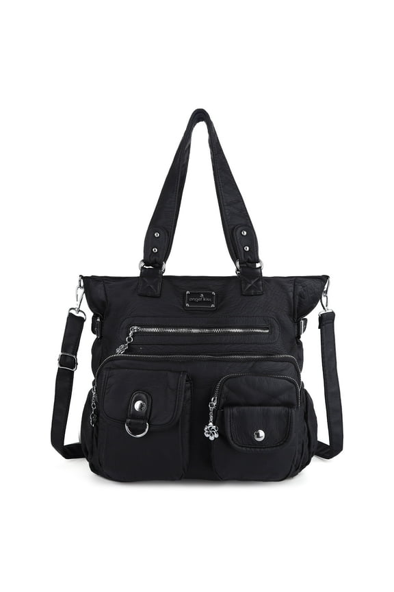 Angelkiss Purses Handbags for Women PU Tote Satchel Bags for Women Pockets Shoulder Bag