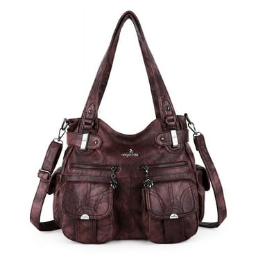 Angelkiss Women's Handbag Single Shoulder Bag with Detachable Strap Multiple Pockets