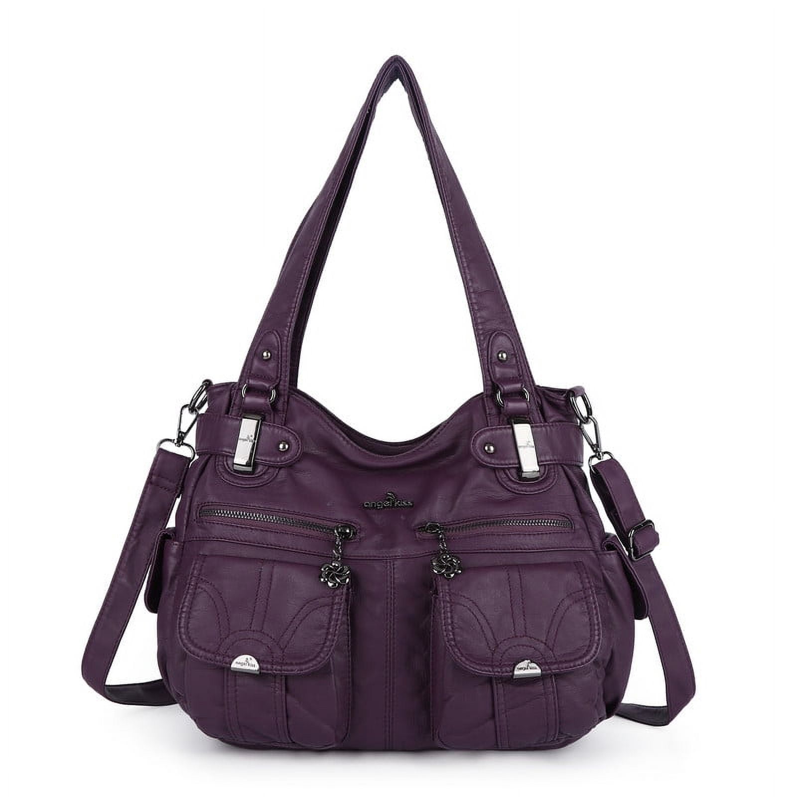 Angelkiss Women's Handbag Single Shoulder Bag with Detachable Strap Multiple Pockets