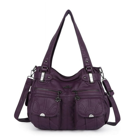 Angelkiss Women's Handbag Single Shoulder Bag with Detachable Strap Multiple Pockets