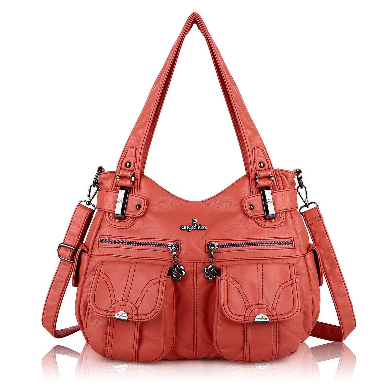 Angelkiss Women's Handbag Single Shoulder Bag with Detachable Strap Multiple Pockets