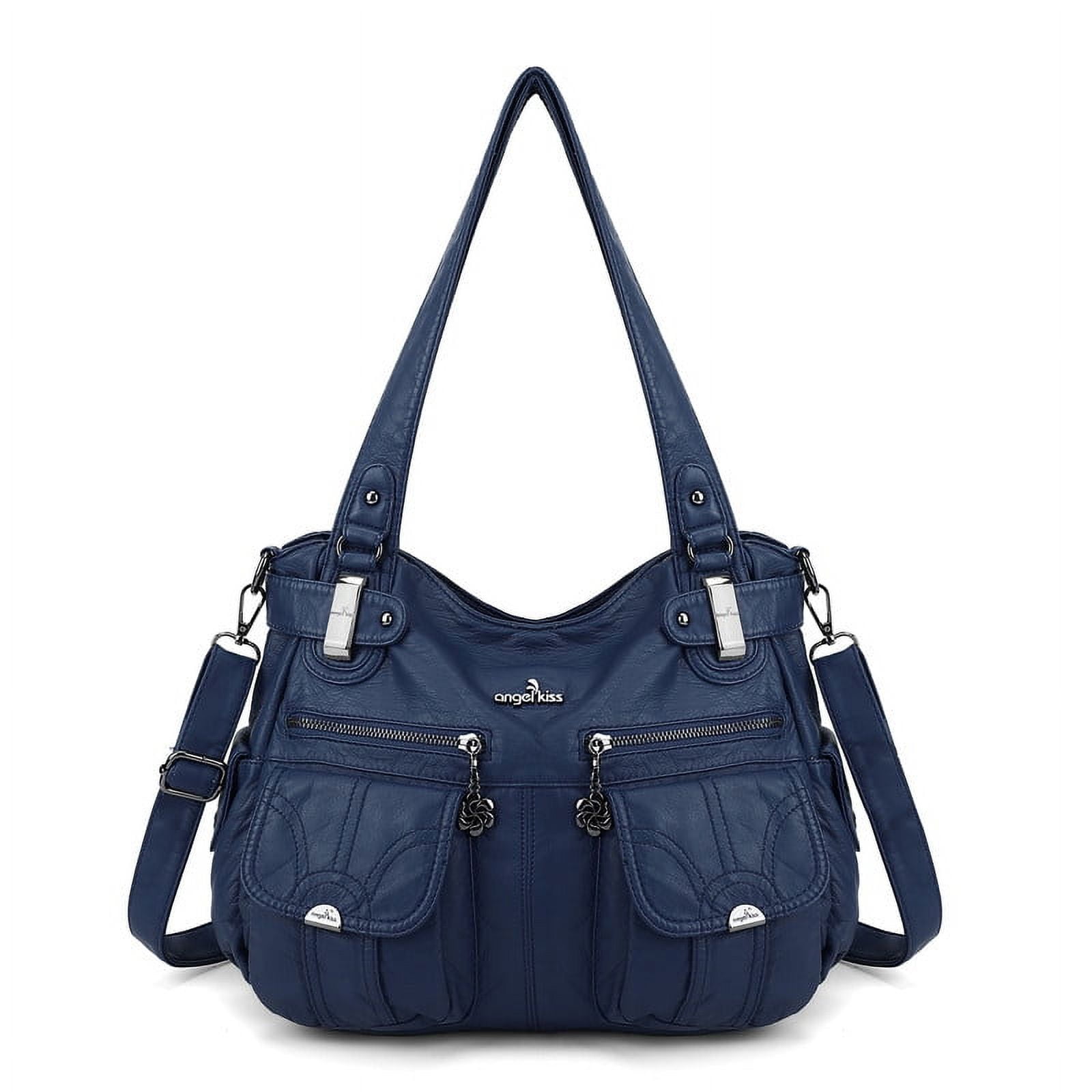 Angelkiss Women's Handbag Single Shoulder Bag with Detachable Strap Multiple Pockets