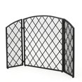 Angella 3 Panelled Iron Fireplace Screen, Black - image 1 of 5